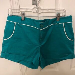 NWT Banana Republic Ryan Fit Teal Shorts  with White Trimming Size 10